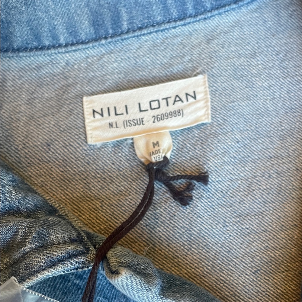 Nili Lotan Blue Denim Blouse - Picture 3 of 5
